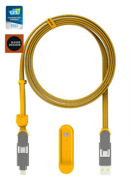 Кабель Rolling Square 6in1, inCharge XL 3 м, жовтий (XLL03R)