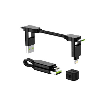 Кабель Rolling Square 6in1  inCharge X 100W, чорний (X01WR)