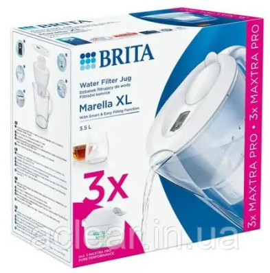 Фильтр-кувшин Brita Marella MXpro белый + 3 картриджа (1052791)
