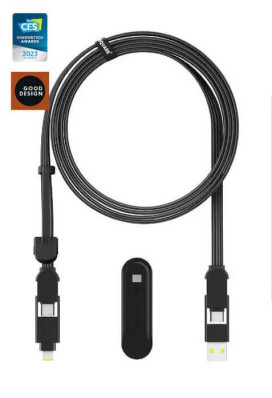 Кабель Rolling Square 6in1, inCharge XL 2 м, чорний (XLM01R)