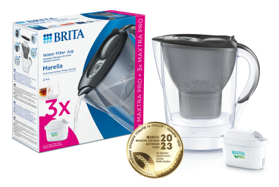 Фільтр-глечик Brita Marella MXpro графіт + 3 картриджа (1052796)