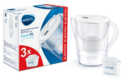 Фильтр-кувшин Brita Marella XL Memo белый + 3 картриджа