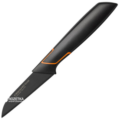 Кухонний ніж Fiskars EDGE для овочів/фруктів 8 см, рукоять чорна ABS пластик (1003091)