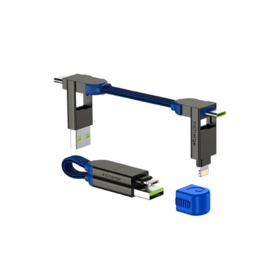 Кабель Rolling Square 6in1  inCharge X 100W, синій (X02WR)