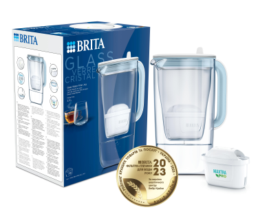 Фильтр-кувшин Brita стеклянный LED MXpro синий (1050452)