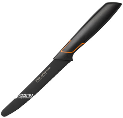 Кухонний ніж Fiskars EDGE для томатів 13 см, рукоять чорна ABS пластик (1003092)