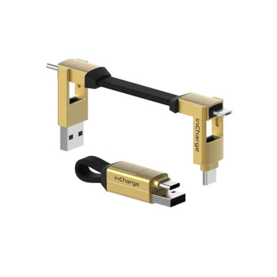 Кабель Rolling Square 6in1 inCharge 6, золотий (SIX03R)