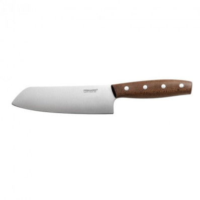 Кухонный нож Fiskars Norr Santoku 17 см, рукоять дерево (1016474)