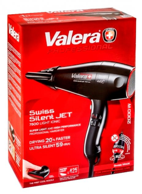 Фен професійний Valera Swiss Silent Jet 7500 Light Ionic Rotocord, чорний, супер-тихий, потужний, екстра-легкий, іонізація (SXJ7500DRC) фото 8