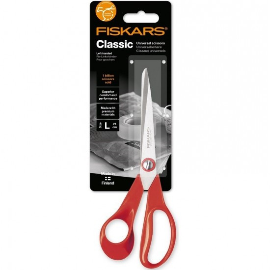 Універсальні ножиці Fiskars Classic, 21 см, для шульги, червоні (1000814) фото 2