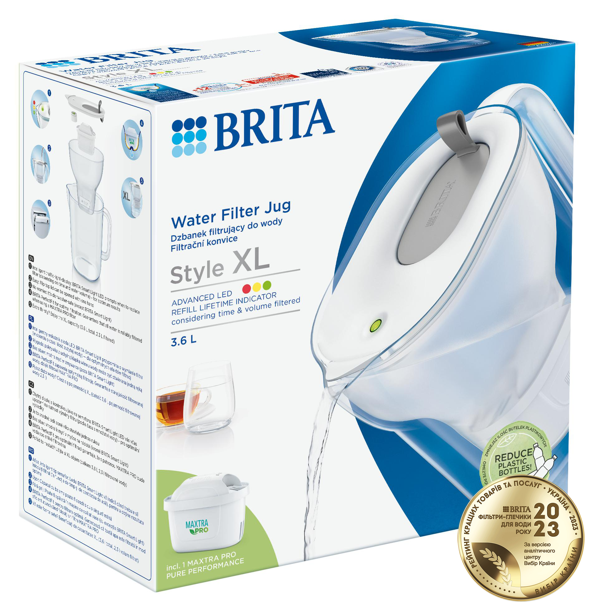 Фільтр-глечик Brita Style XL LED MXpro сірий (1052803) фото 2