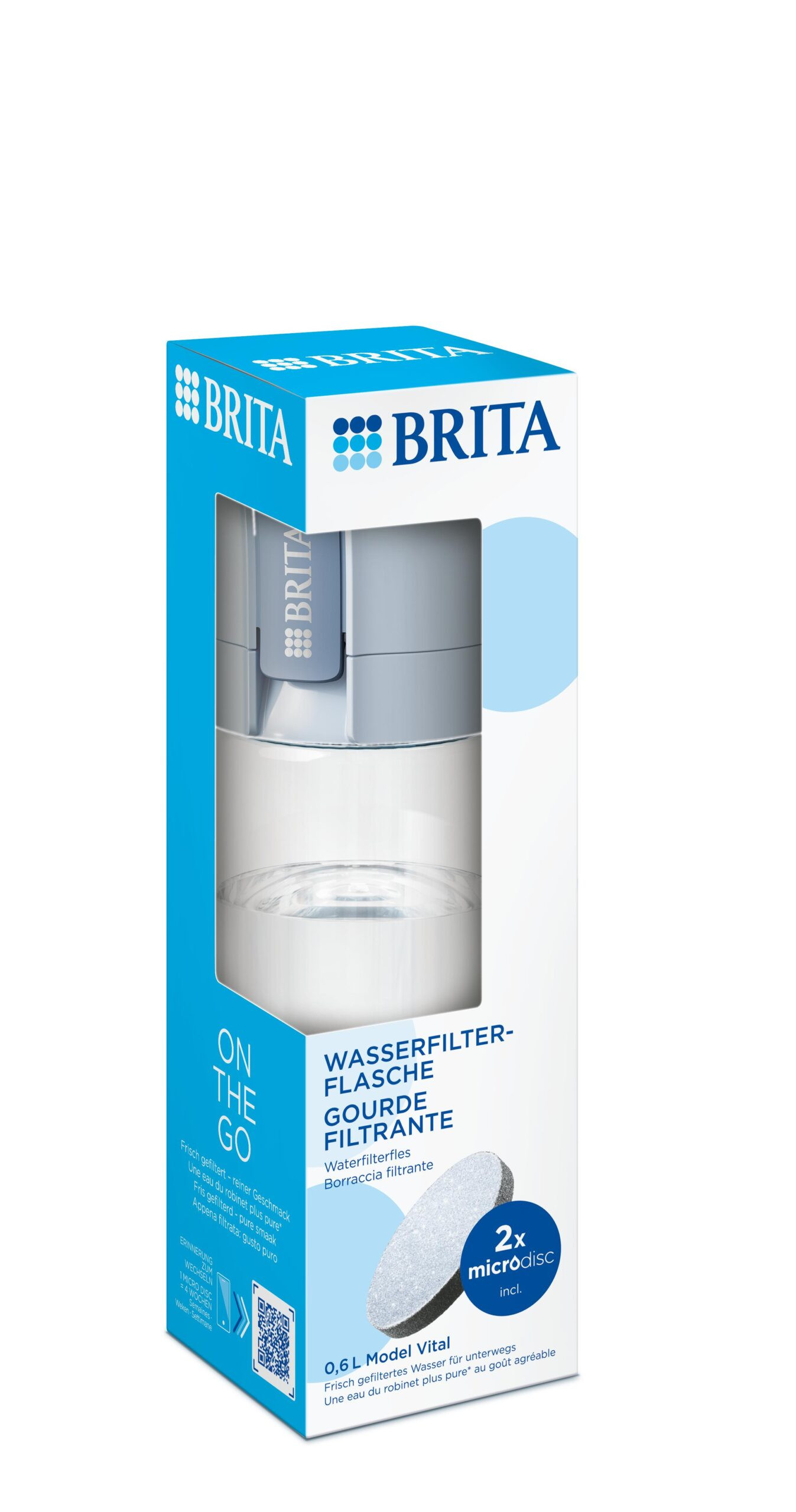 Фільтр-пляшка Brita 600 мл, блакитна (1052262) фото 2