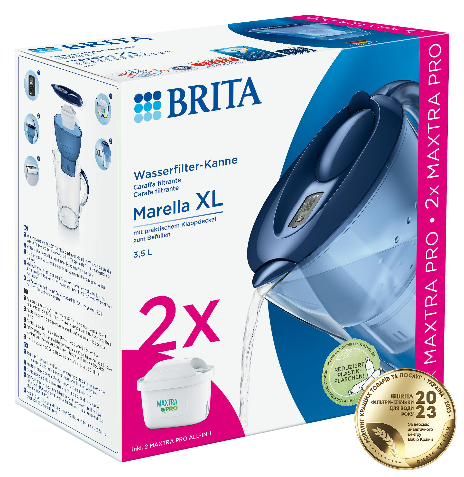 Фільтр-глечик Brita Marella XL MXpro синій + 2 картриджа (1052786) фото 3