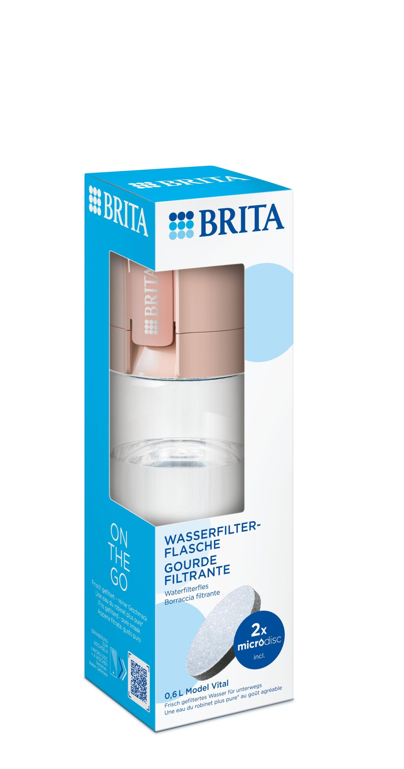 Фільтр-пляшка Brita 600 мл, абрикосова (1052264) фото 2