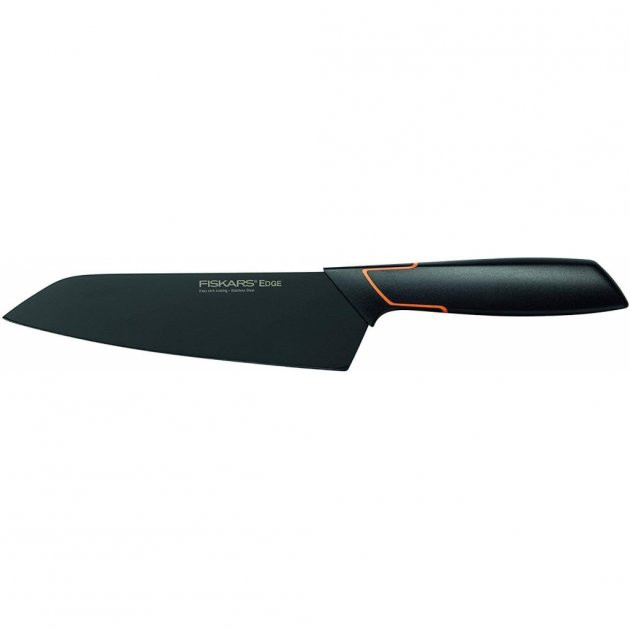 Кухонний ніж Fiskars EDGE Santoku 17 см, рукоять чорна ABS пластик (1003097) фото 1